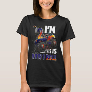 Kinder 2 jaar oude monstertruck verjaardag tweede t-shirt