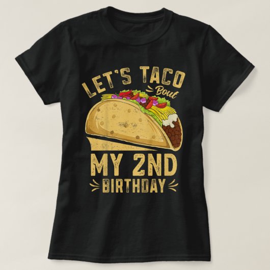 Kinder 2-jarige grappenmaker Laten we Taco over mi T-shirt (Design voorkant)