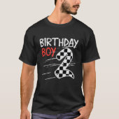 Kinder 2e Bday Racing Verjaardagsjongen 2 jaar oud T-shirt (Voorkant)