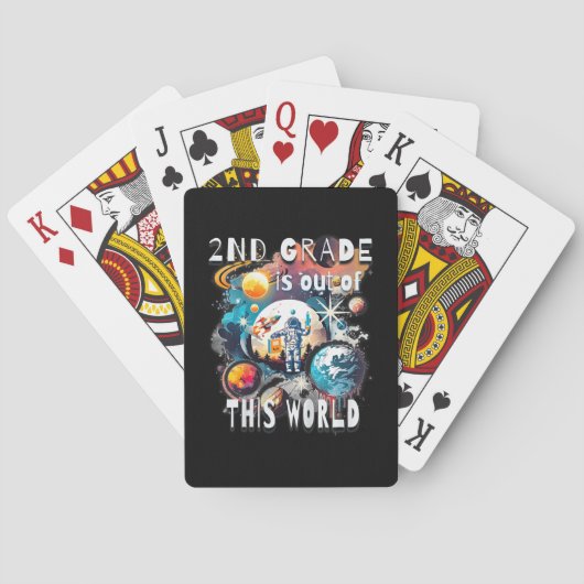 Kinder 2e klas is uit dit Wereldschooljaar St Pokerkaarten (Achterkant)