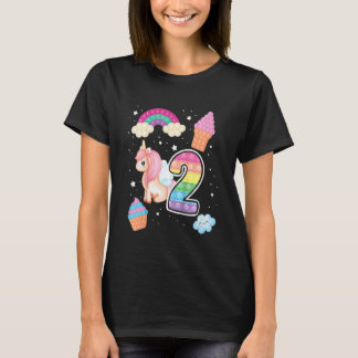 Kinder 2e Magische Poppin Birthday Unicorn Populat T-shirt