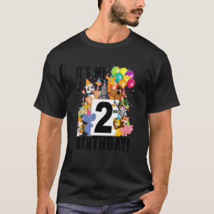 Kinder 2e Oerwoud Dieren Wildleven Geboortedag Par T-shirt