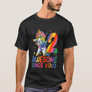 Kinder 2e Verjaardag 2 Jaar Oud Meisjes Tiener Dab T-shirt