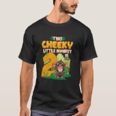 Kinder 2e Verjaardag Aap Safari Cheeky Kleine Monk T-shirt (Voorkant)