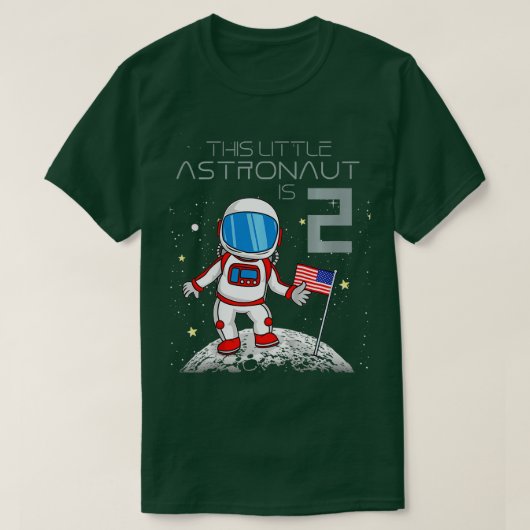 Kinder 2e verjaardag Astronaustratie Boys Cadeau 2 T-shirt (Design voorkant)