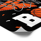 Kinder 2e verjaardag basketbal jongen twee jaar ou poster (Hoek)