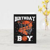 Kinder 2e Verjaardag Basketbal Kinder Kaart (Gele Bloem)