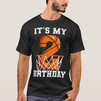 Kinder 2e verjaardag basketbal t-shirt