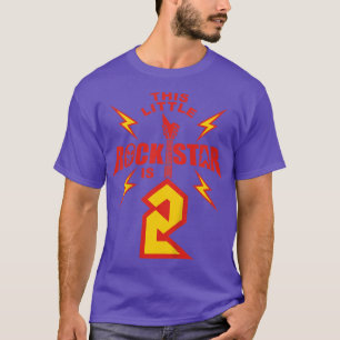 Kinder 2e verjaardag Boys Rockstar Rock Music 2 ja T-shirt