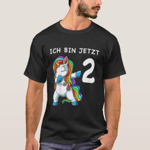 Kinder 2e Verjaardag Dabbing Eenhoorn 2 Jaar Oud G T-shirt