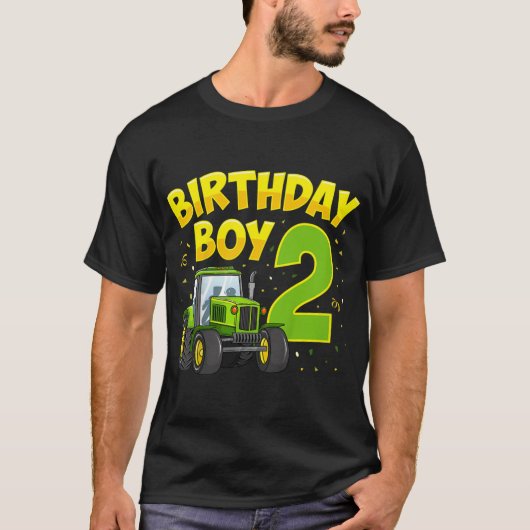 Kinder 2e verjaardag jongen 2 jaar oude Boerderij  T-shirt (Voorkant)
