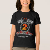 Kinder 2e Verjaardag Jongen 2 Tweede Race Auto Ver Tri-Blend Shirt (Voorkant)