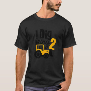 Kinder 2e verjaardag Jongen Bulldozer Tweede dag 2 T-shirt