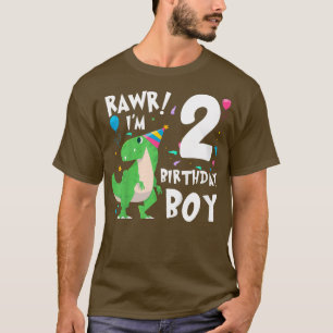 Kinder 2e verjaardag Jongen Dino T Rex Gift Dinosa T-shirt