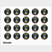 Kinder 2e verjaardag Jongen Shark Two Matching Par Ronde Sticker (Vel)