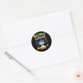 Kinder 2e verjaardag Jongen Shark Two Matching Par Ronde Sticker (Envelop)