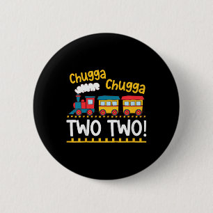 Kinder 2e Verjaardag Jongen Trein Chugga Chugga Tw Ronde Button 5,7 Cm