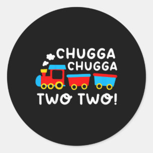 Kinder 2e Verjaardag Jongen Trein Chugga Chugga Tw Ronde Sticker