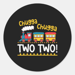 Kinder 2e Verjaardag Jongen Trein Chugga Chugga Tw Ronde Sticker
