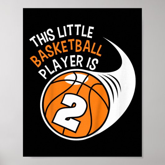 Kinder 2e Verjaardag Jongens Basketbal Sport 2 Jaa Poster (Voorkant)