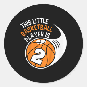 Kinder 2e Verjaardag Jongens Basketbal Sport 2 Jaa Ronde Sticker