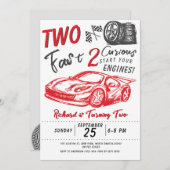 Kinder 2e Verjaardag Race Auto Thema Verjaardagsfe Kaart (Voorkant / Achterkant)