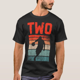Kinder 2e verjaardag: Retro Basketball 2 jaar oude T-shirt