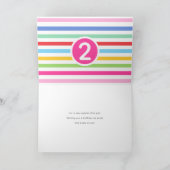 Kinder 2e Verjaardag Schattigee Regenboog Foto Har Kaart (Binnen)