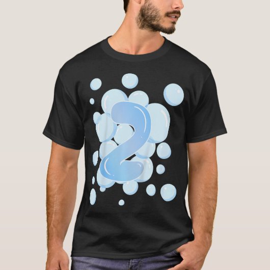 Kinder 2e Verjaardags Bubble Theme Verjaardagsfees T-shirt (Voorkant)