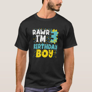 Kinder 3 Jaar Oud 3e Verjaardags Jongen Dinosaurus T-shirt