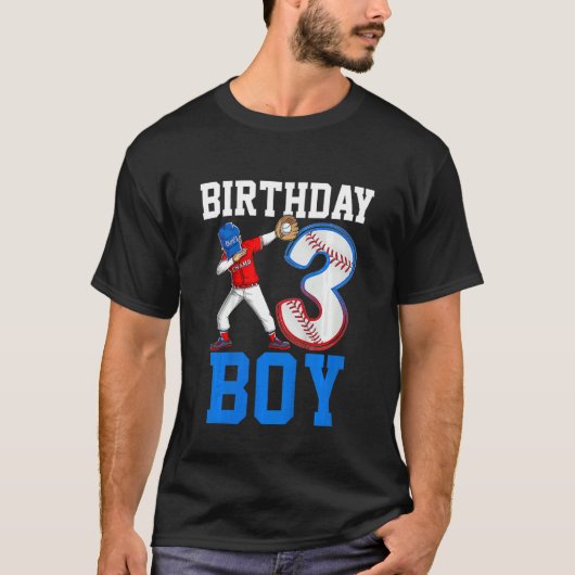 Kinder 3 jaar oud Baseball als derde verjaardag T-shirt (Voorkant)