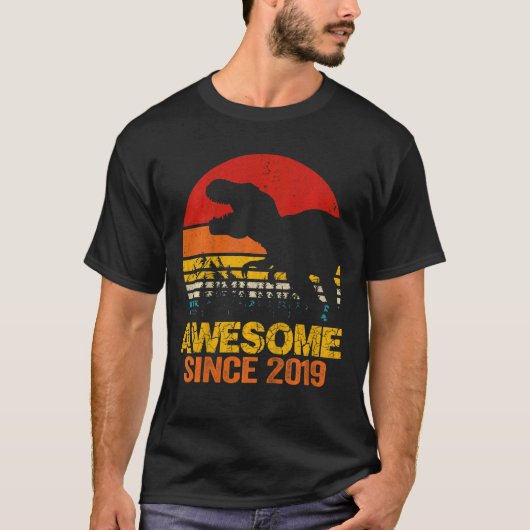 Kinder 3 jaar oud Dinosaur Rex Geweldige 2019 3rd T-shirt (Voorkant)