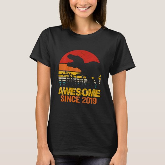 Kinder 3 jaar oud Dinosaur Rex Geweldige 2019 3rd T-shirt (Voorkant)