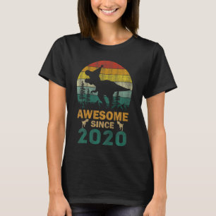 Kinder 3 jaar oud dinosaurus Geweldige sinds 2020 T-shirt