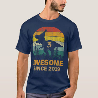 Kinder 3 jaar oud Geweldige sinds 2019 3e verjaard T-shirt