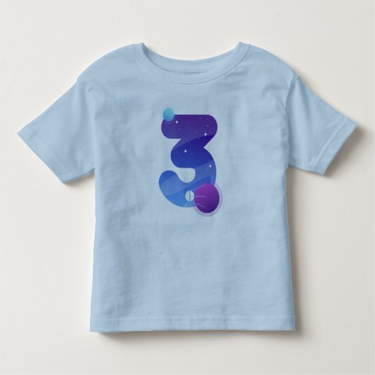 Kinder 3 jaar oud jongensplaneten ruimte 3e verjaa kinder shirts (Voorkant)