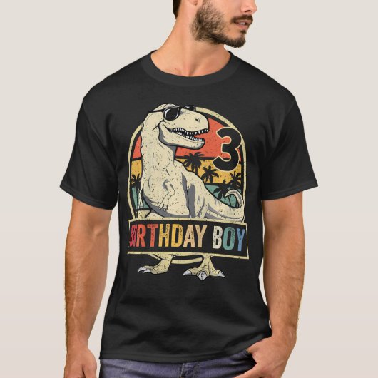 Kinder 3 jaar oud Shirt 3e verjaardag Boy T Rex Di (Voorkant)
