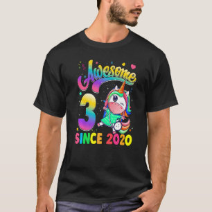 Kinder 3 jaar oud sinds 2020 prinses Unicorn 3e B T-shirt