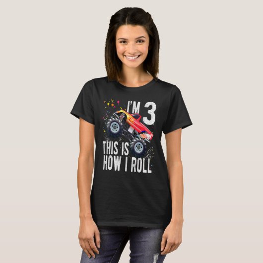 Kinder 3 jaar oude 3e verjaardag Jongen Monster Tr T-shirt (Voorkant volledig)