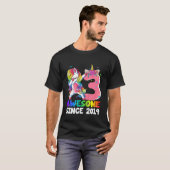 Kinder 3 jaar oude abbing Unicorn Geweldige 2019 3 T-shirt (Voorkant volledig)