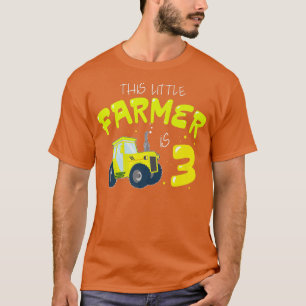 Kinder 3 jaar oude Boerderij tractor Birthday Part T-shirt