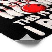 Kinder 3 jaar oude bowlingfeest 3e verjaardag is h poster (Hoek)