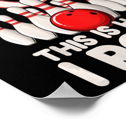 Kinder 3 jaar oude bowlingfeest 3e verjaardag is h poster (Hoek)