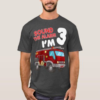Kinder 3 jaar oude brandweerman, Birthday Party Fi T-shirt
