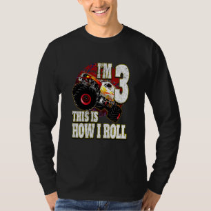 Kinder 3 jaar oude dag houdt Monster Truck T-shirt