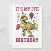 Kinder 3 jaar oude dinosauriërs verjaardag 3e fees kaart (Voorkant)