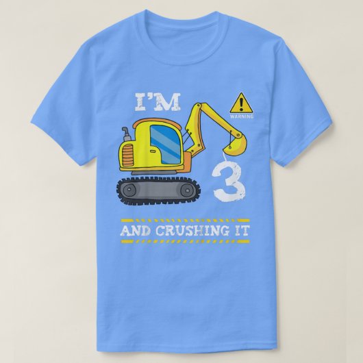 Kinder 3 jaar oude graafmachine 3rd Birthday Boy C T-shirt (Design voorkant)