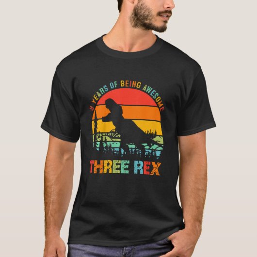 Kinder 3 jaar oude jongen drie 3e verjaardag derde t-shirt (Voorkant)