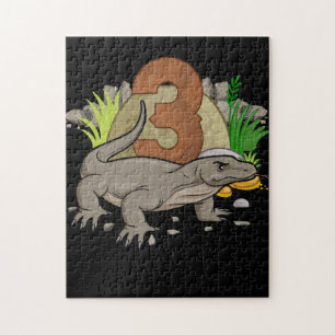 Kinder 3 jaar oude Komodo draak Reptile 3rd Birthd Legpuzzel