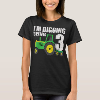 Kinder 3 jaar oude trekker op 3 dag t-shirt